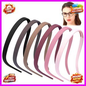 Plastic Headbands for Glasses Wearers, Non-Slip with Teeth, 6-Pack